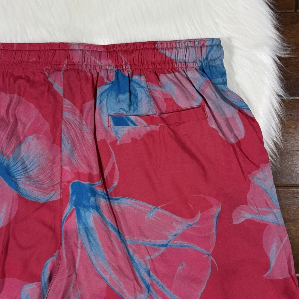 Armani Exchange Men's Size 34 Pink Tropical Floral Viscose Drawstring Shorts